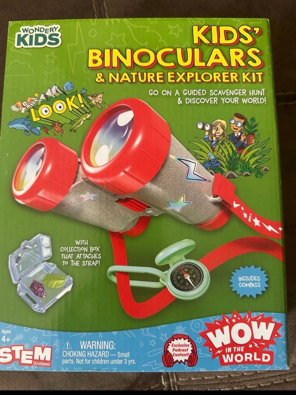 Wonderkids Red and Silver Kids' Binoculars & Nature Explorer Kit